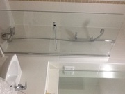 Bath screen with chrome handle 